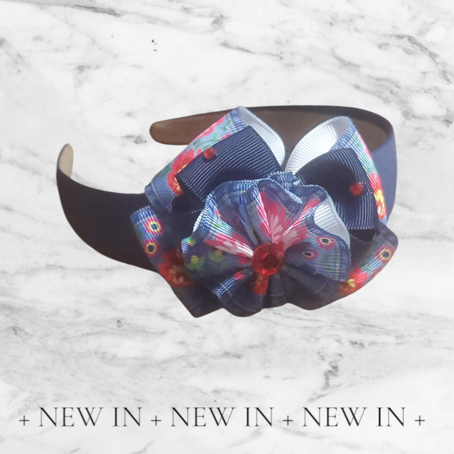 Elegant navy blue satin headband!