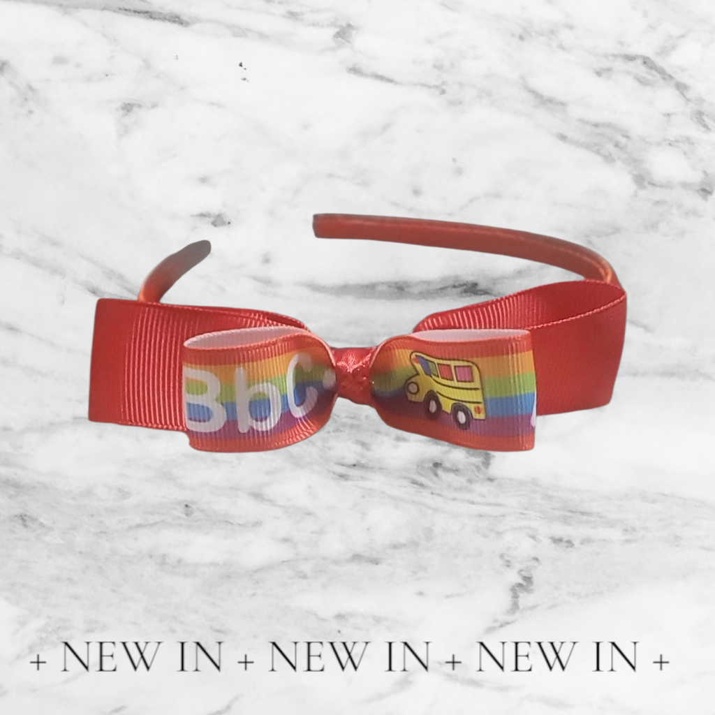 Cute Alphabet Satin Headband in Bright Red!
