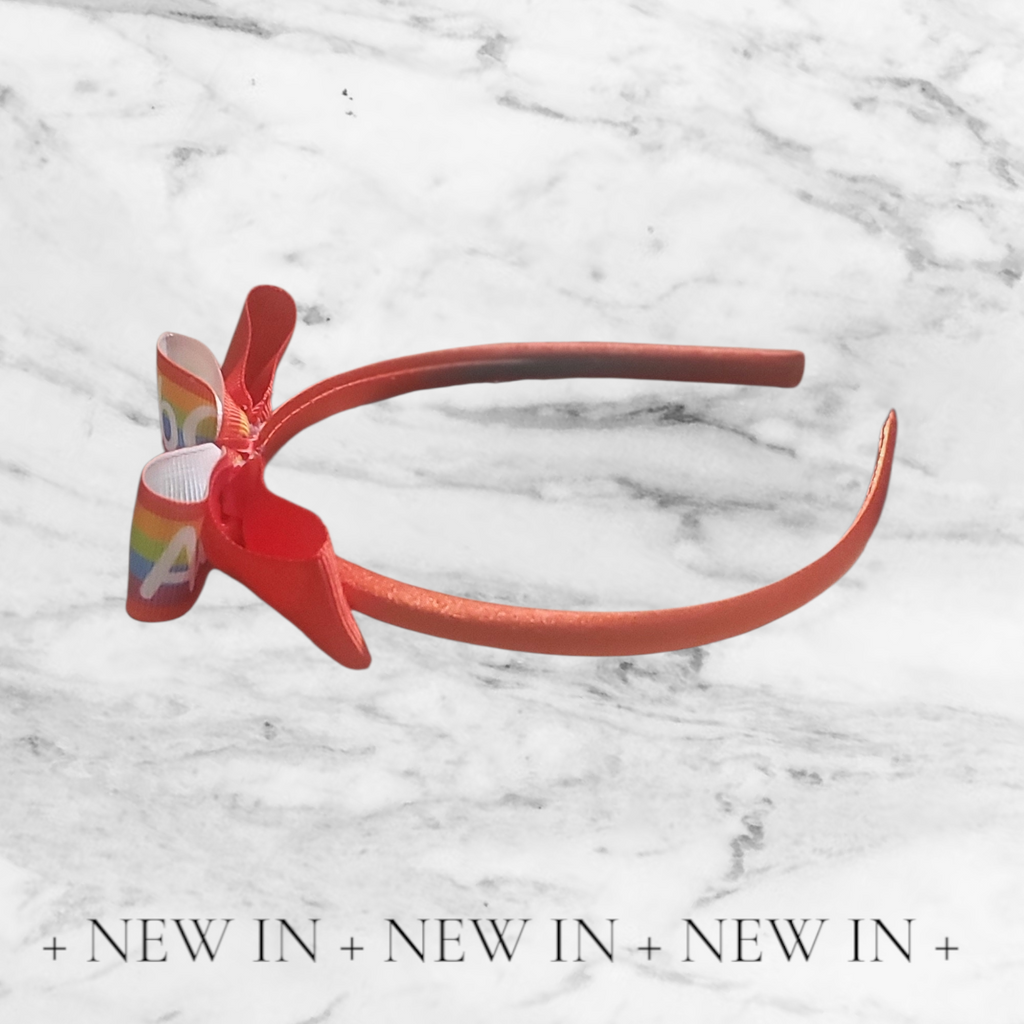 Cute Alphabet Satin Headband in Bright Red!