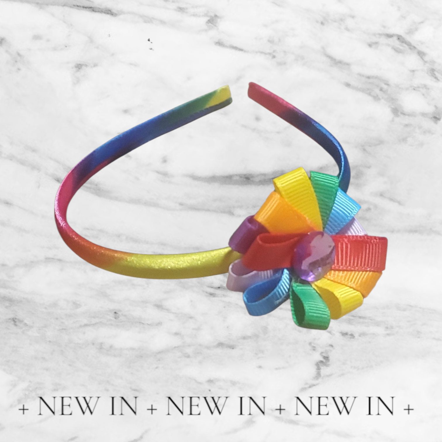 Rainbow Lightweight Headband with Bow