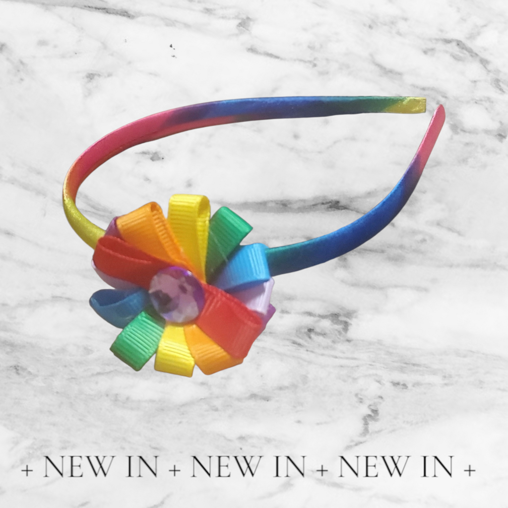 Rainbow Lightweight Headband with Bow