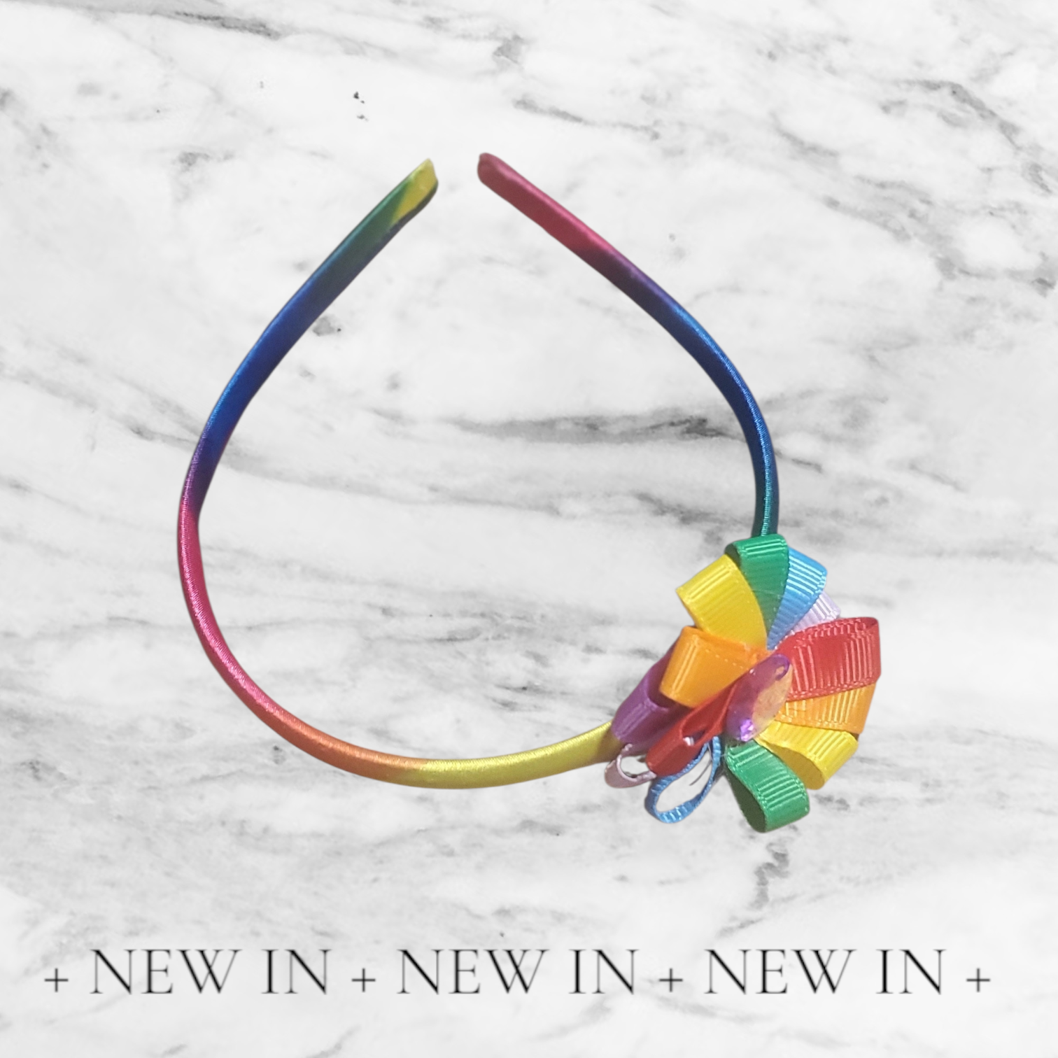 Rainbow Lightweight Headband with Bow