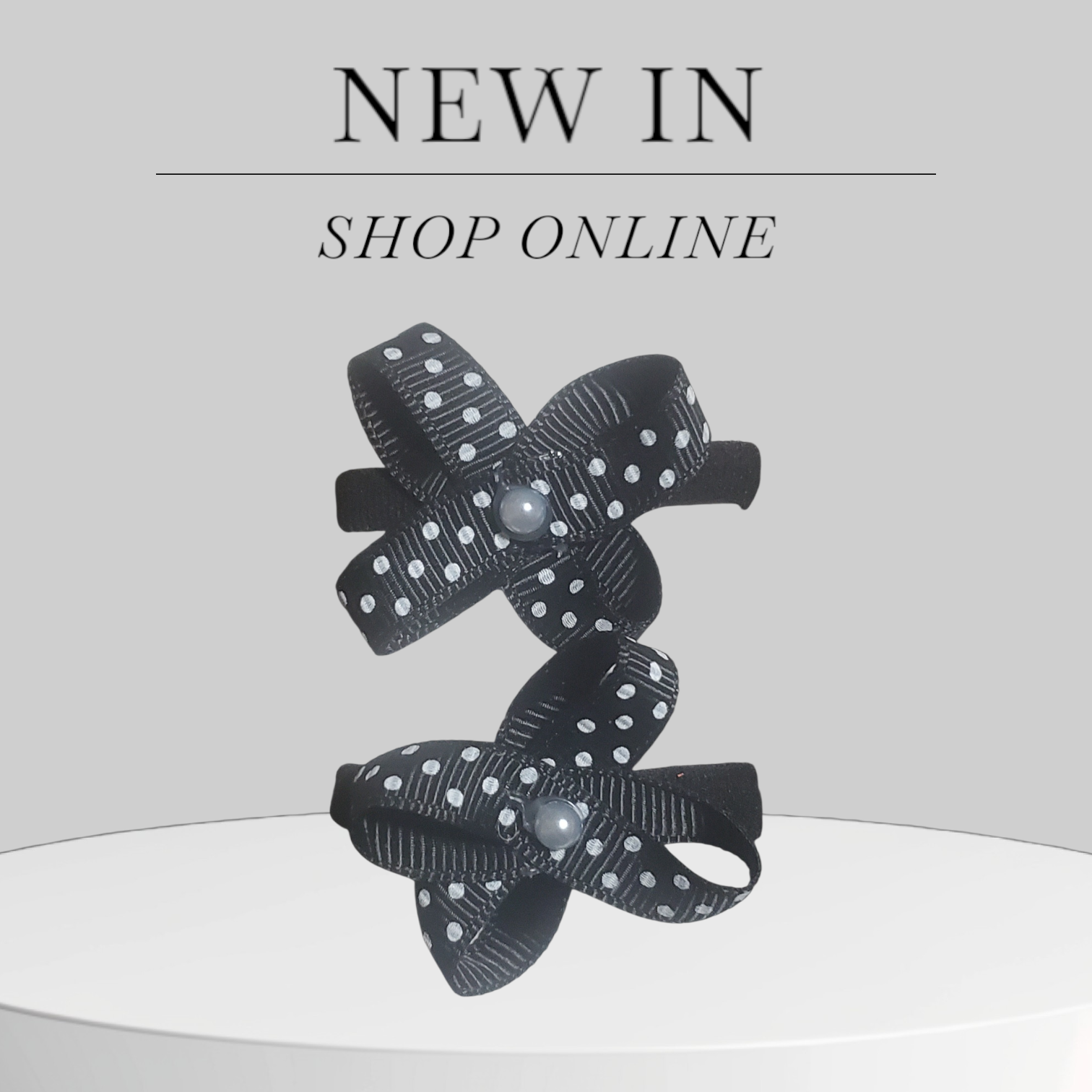 Cute Black Polka Dot Hair Bow