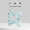 Two‑Pack Soft Mint Polka Dot Hair Bows with Pearl Accents