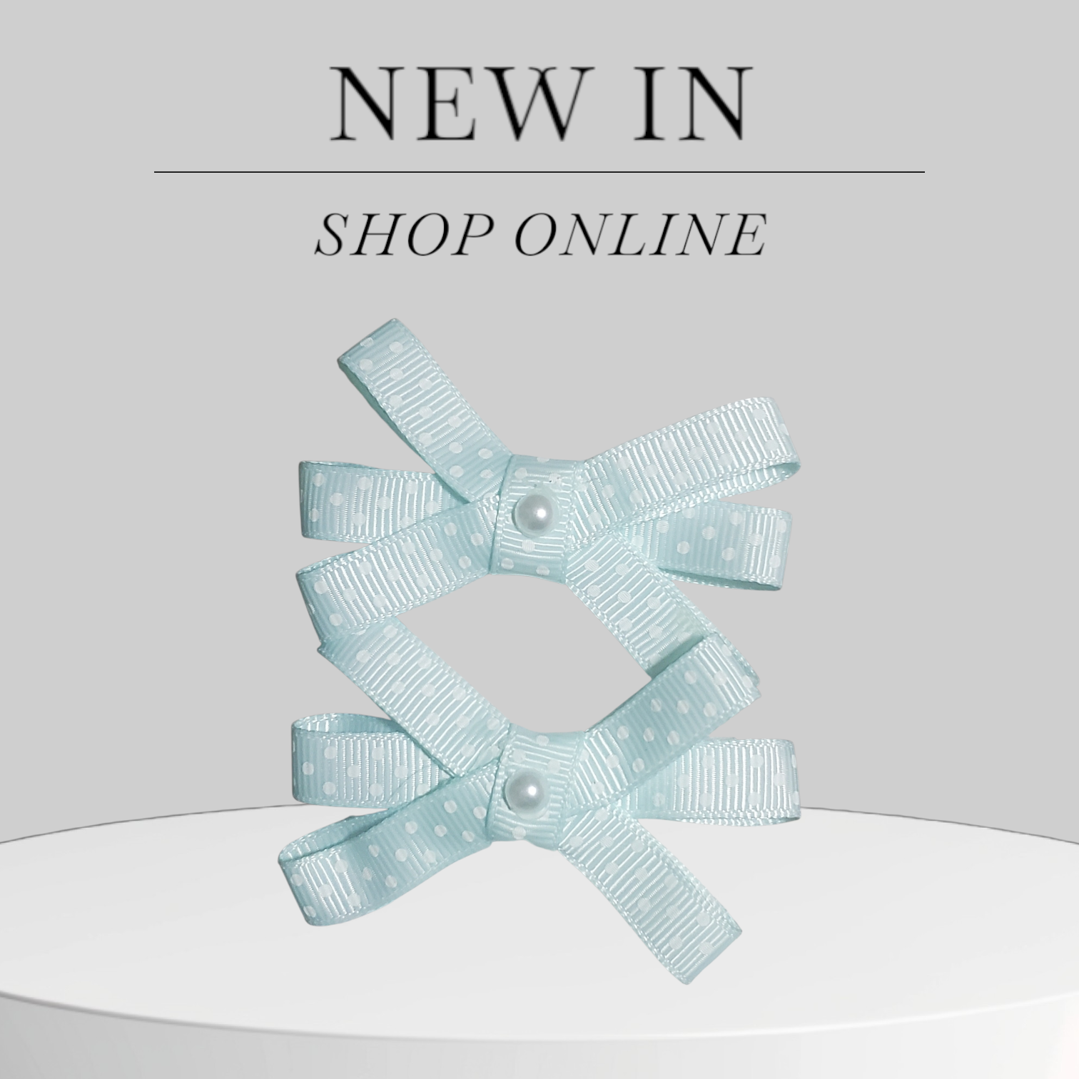 Two‑Pack Soft Mint Polka Dot Hair Bows with Pearl Accents