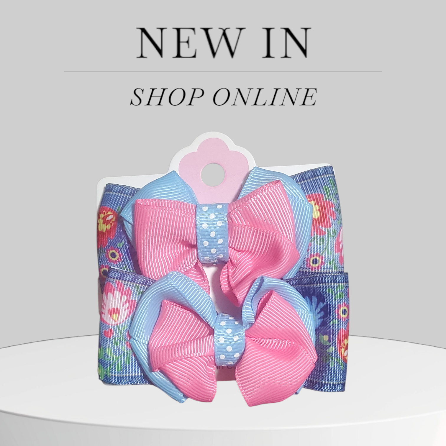 Denim Pop Polka Mix Bows!