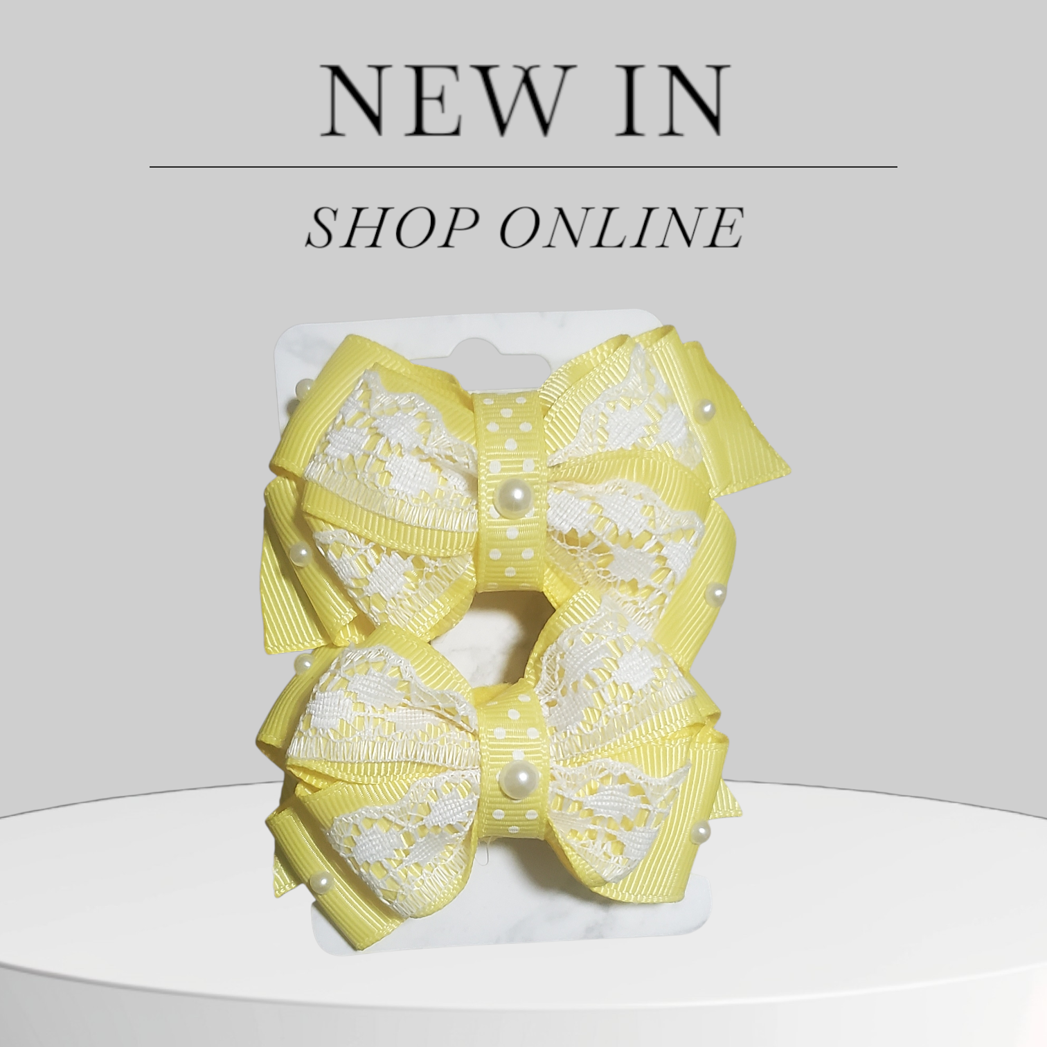 Elegant Sunshine Lace Pearl Bows!